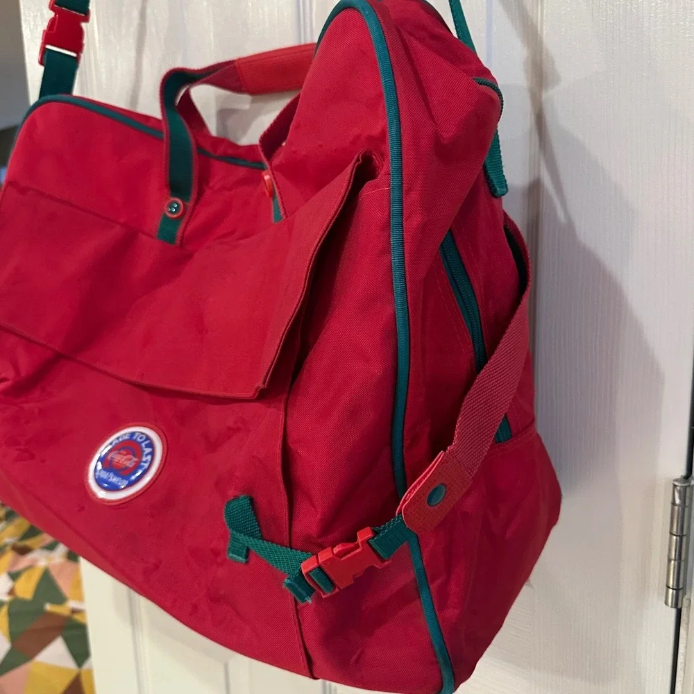 Vintage Coca-Cola Sportswear Red Nylon Duffel Bag Travel Weekender Gym Bag